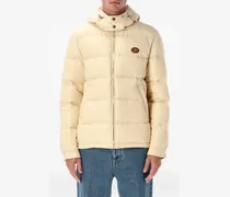 Gefütterte Jacke mit Logo-Patch - Nude