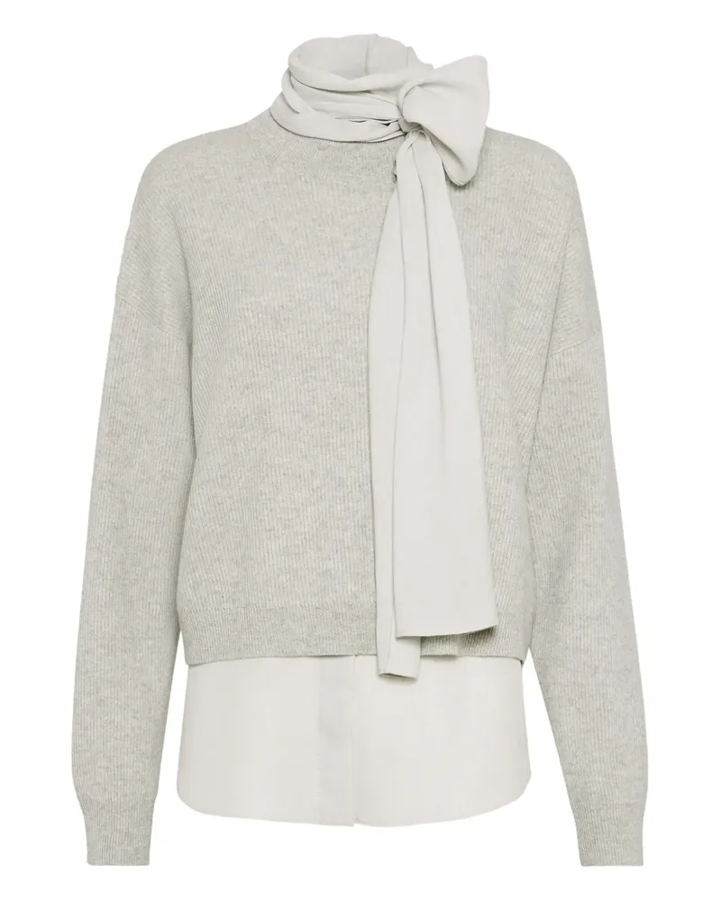 Brunello Cucinelli Kaschmirpullover im Layering-Look - Grau Grau