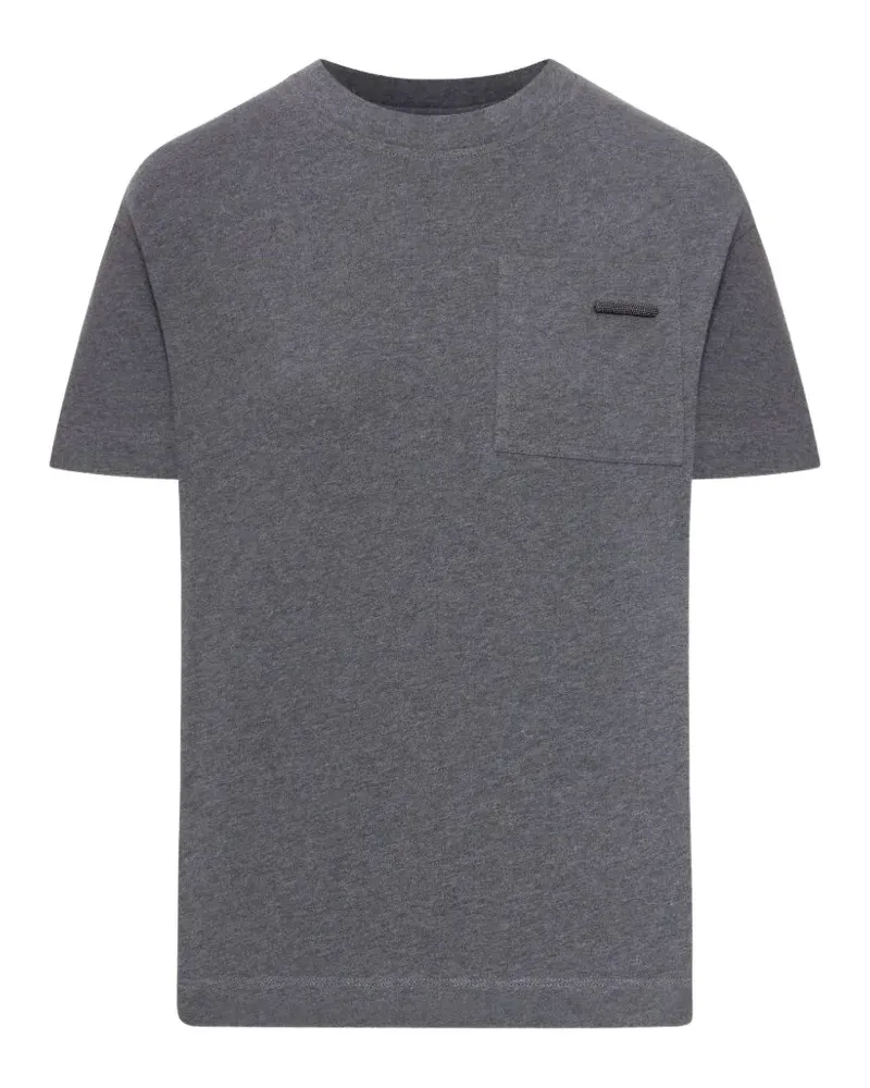 Brunello Cucinelli pocket-detail crew-neck T-shirt - Grau Grau