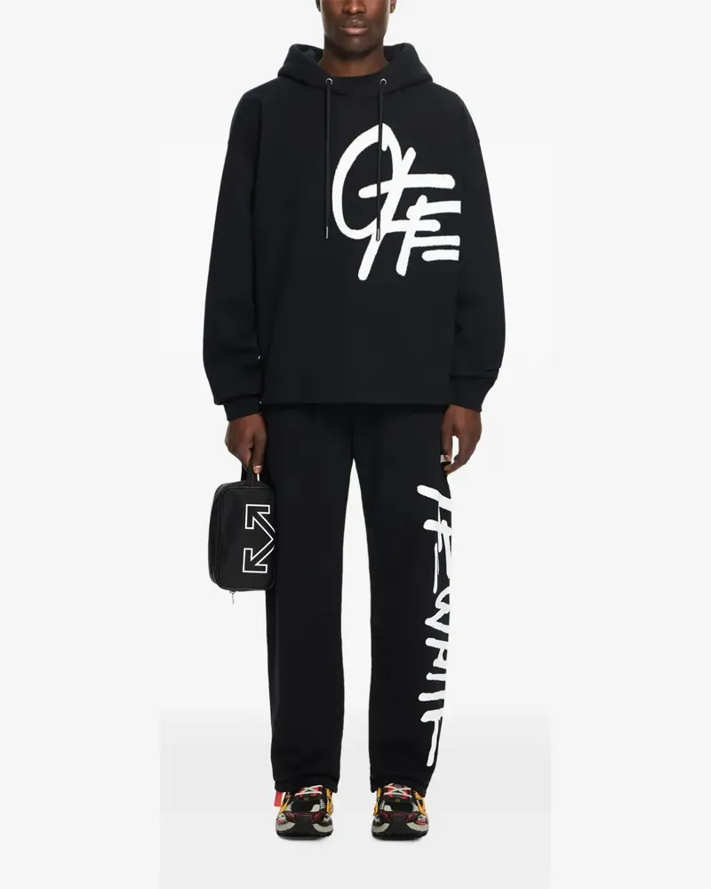 OFF-WHITE Hoodie mit Spray-Logo - Schwarz Schwarz