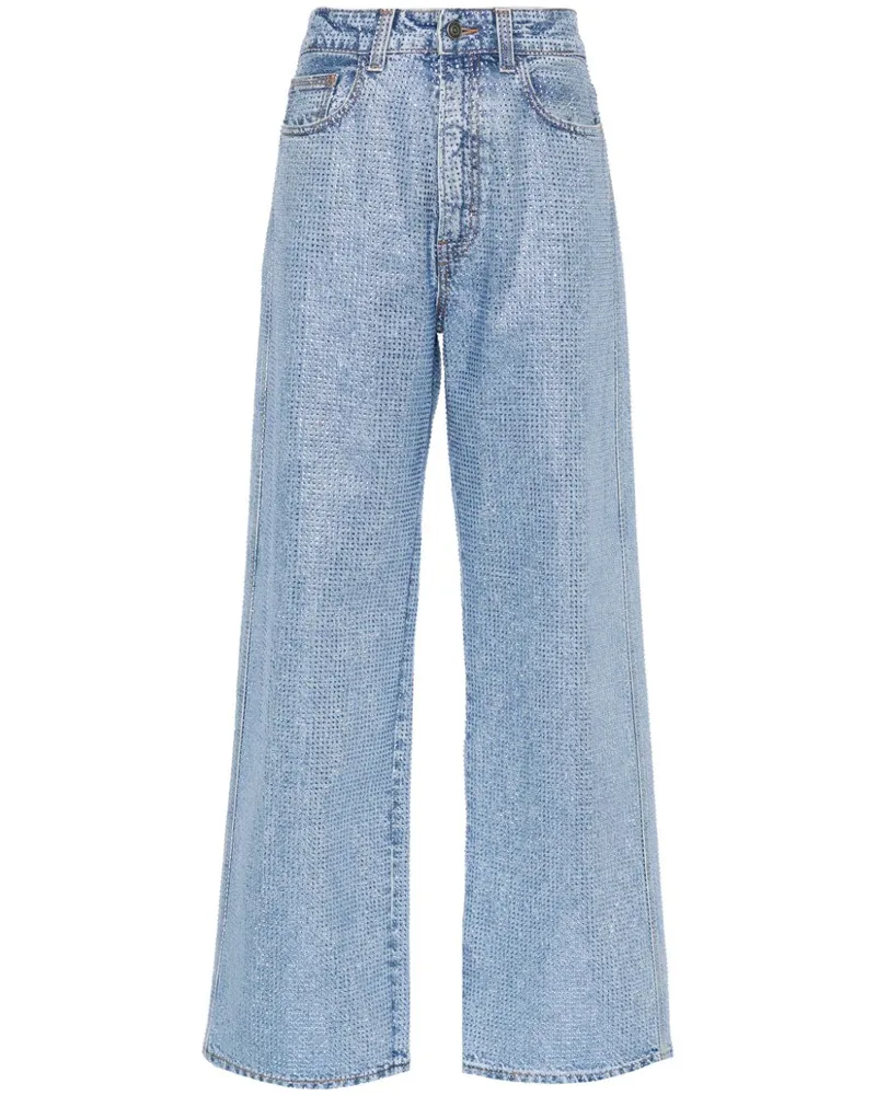 Haikure Kristallverzierte Jeans Blau