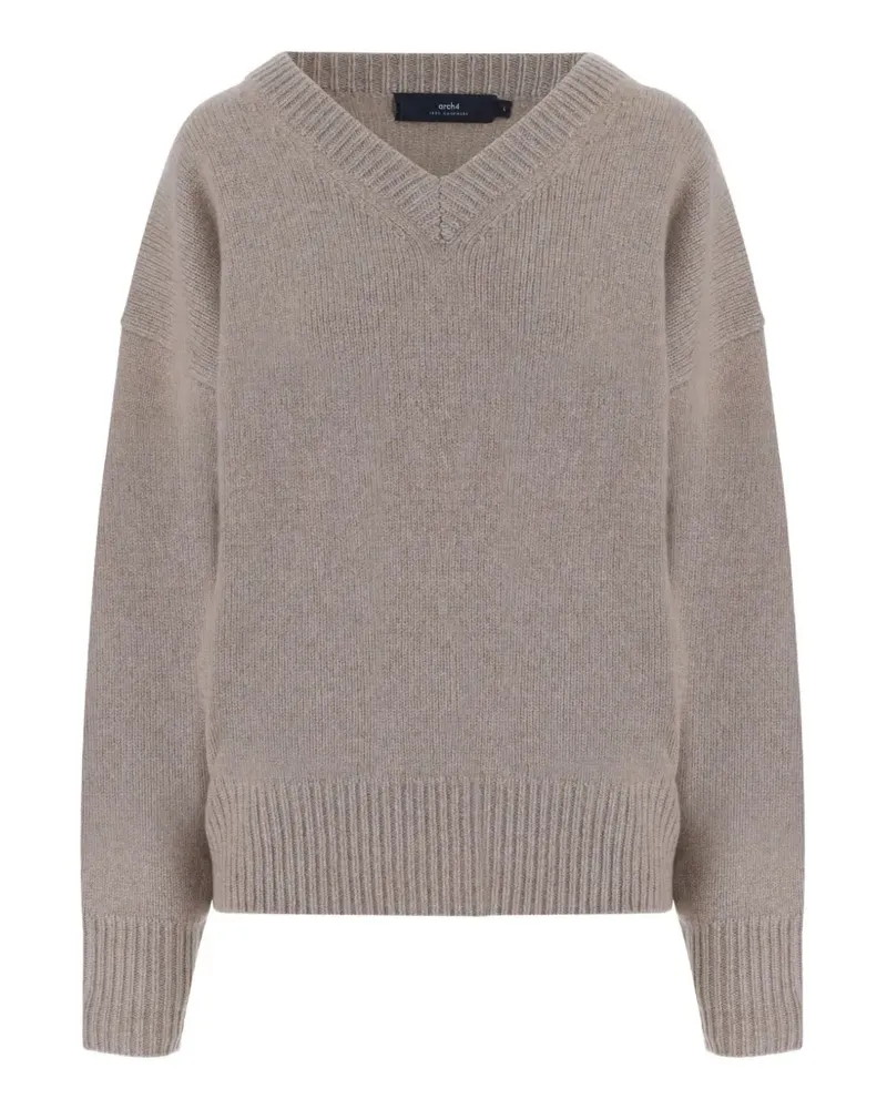 arch4 V-neck cashmere sweater - Nude Nude