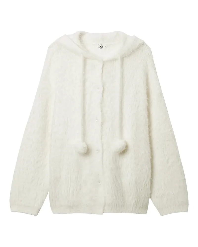 b+ab hooded pom-pom cardigan - Weiß Weiß