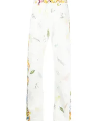 Casablanca Paris Straight-Leg-Jeans mit Print Weiß