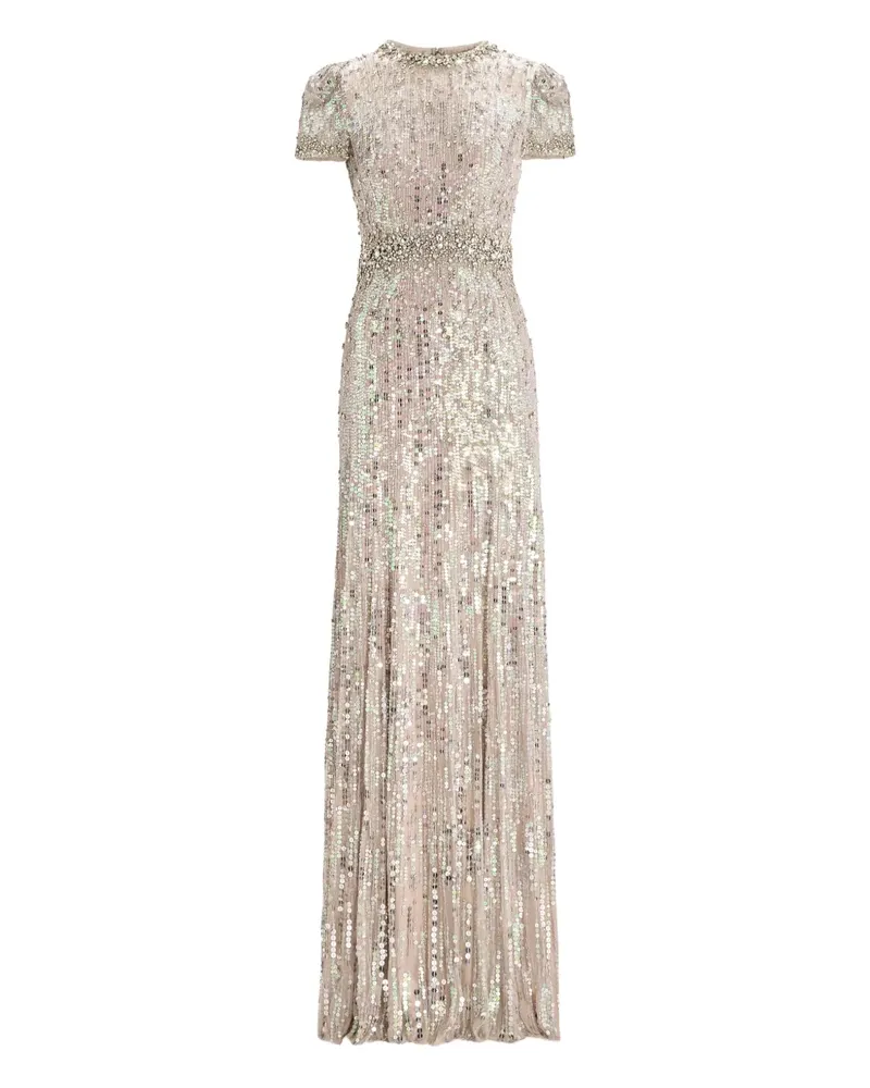 Jenny Packham Celeste Paillettenkleid - Grau Grau