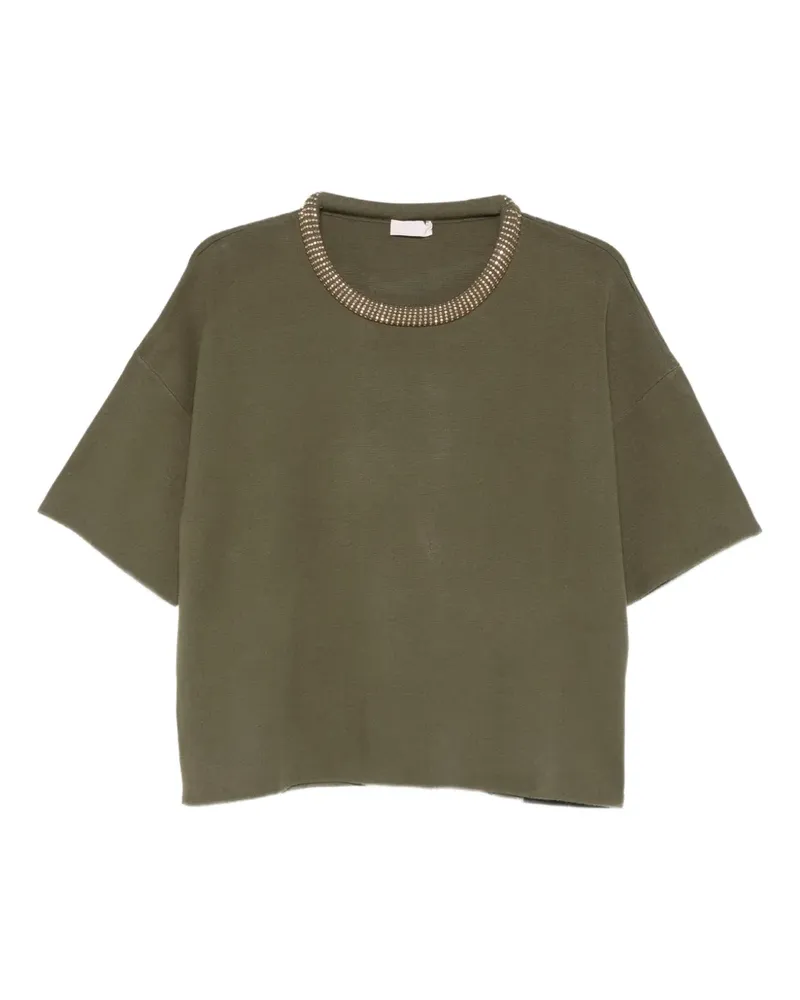 Liu Jo Verziertes T-Shirt - Grün Grün