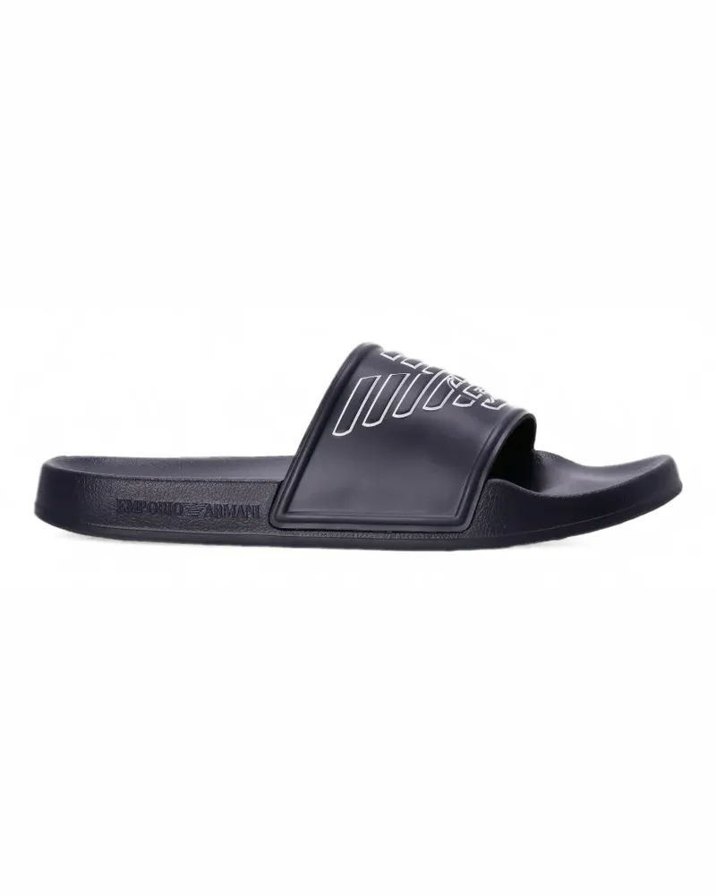 Emporio Armani Pantoletten mit Logo-Prägung - Blau Blau