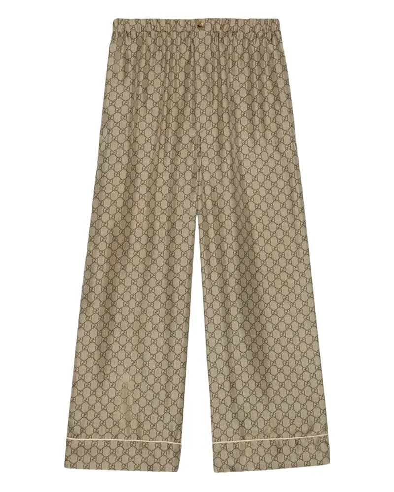 Gucci Palazzohose aus Seide - Braun Braun