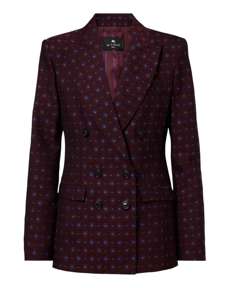 Etro double-breasted jacquard-pattern blazer - Rot Rot