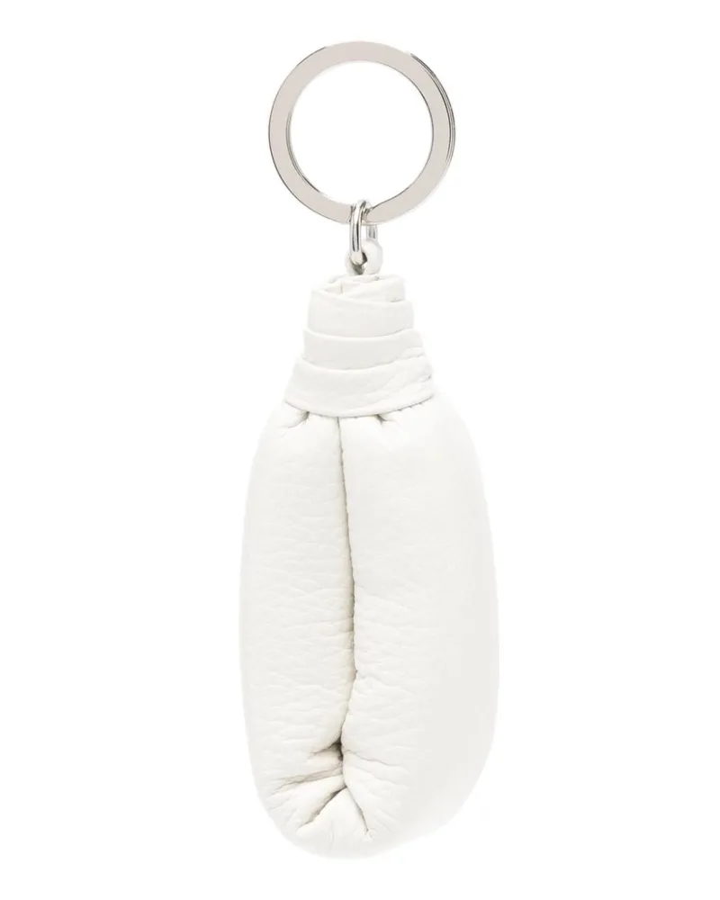 Christophe Lemaire logo-engraved leather keyring - Weiß Weiß