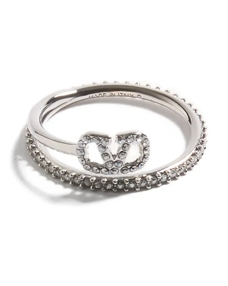 Valentino Garavani VLogo Ring mit Kristallen - Silber Silber