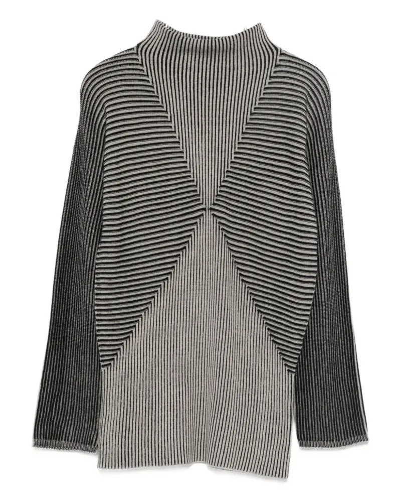 Emporio Armani Gestreifter Pullover - Grau Grau