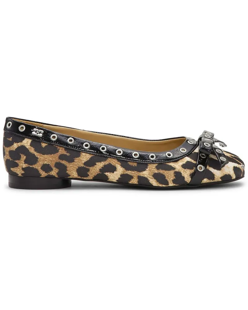 Ganni Ballerinas mit Print - Braun Braun