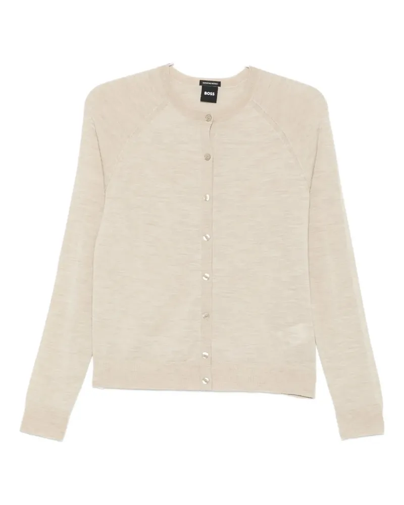 HUGO BOSS Wollcardigan mit Raglanärmeln - Nude Nude