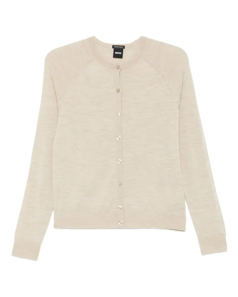 HUGO BOSS Wollcardigan mit Raglanärmeln - Nude Nude