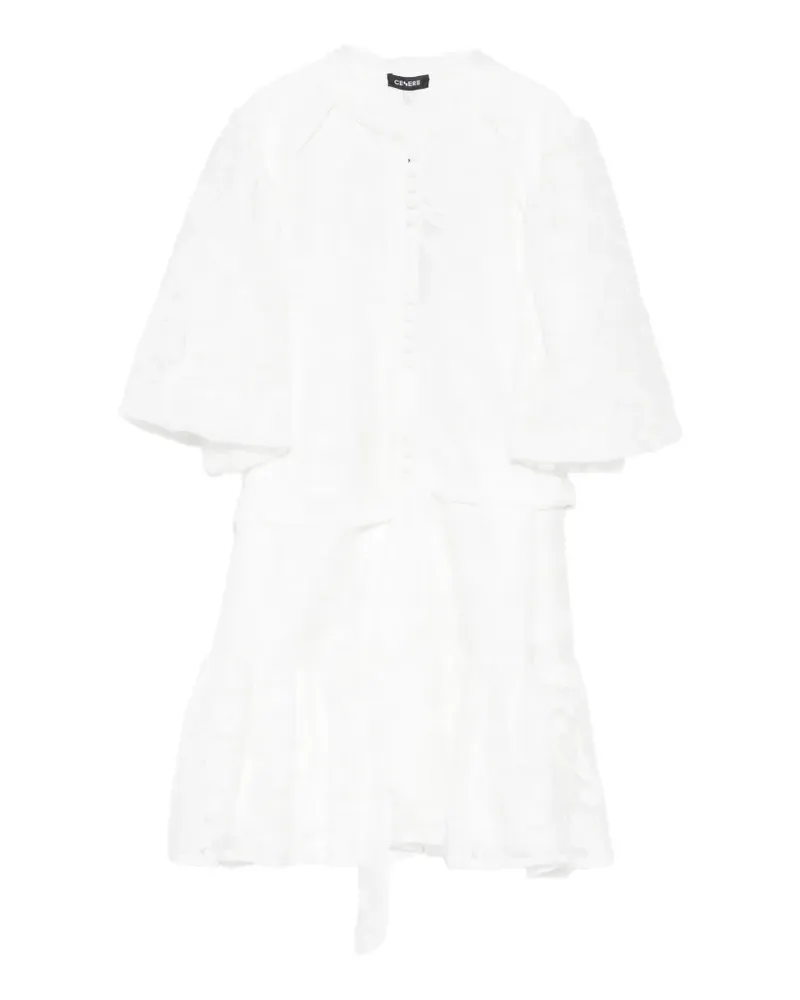 CENERE GB ruffled mini dress - Weiß Weiß