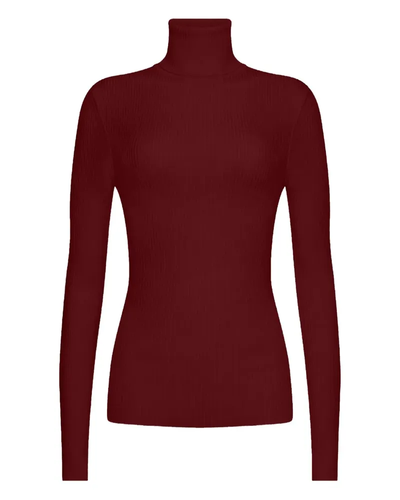 Wolford Geripptes Rollkragenoberteil - Rot Rot