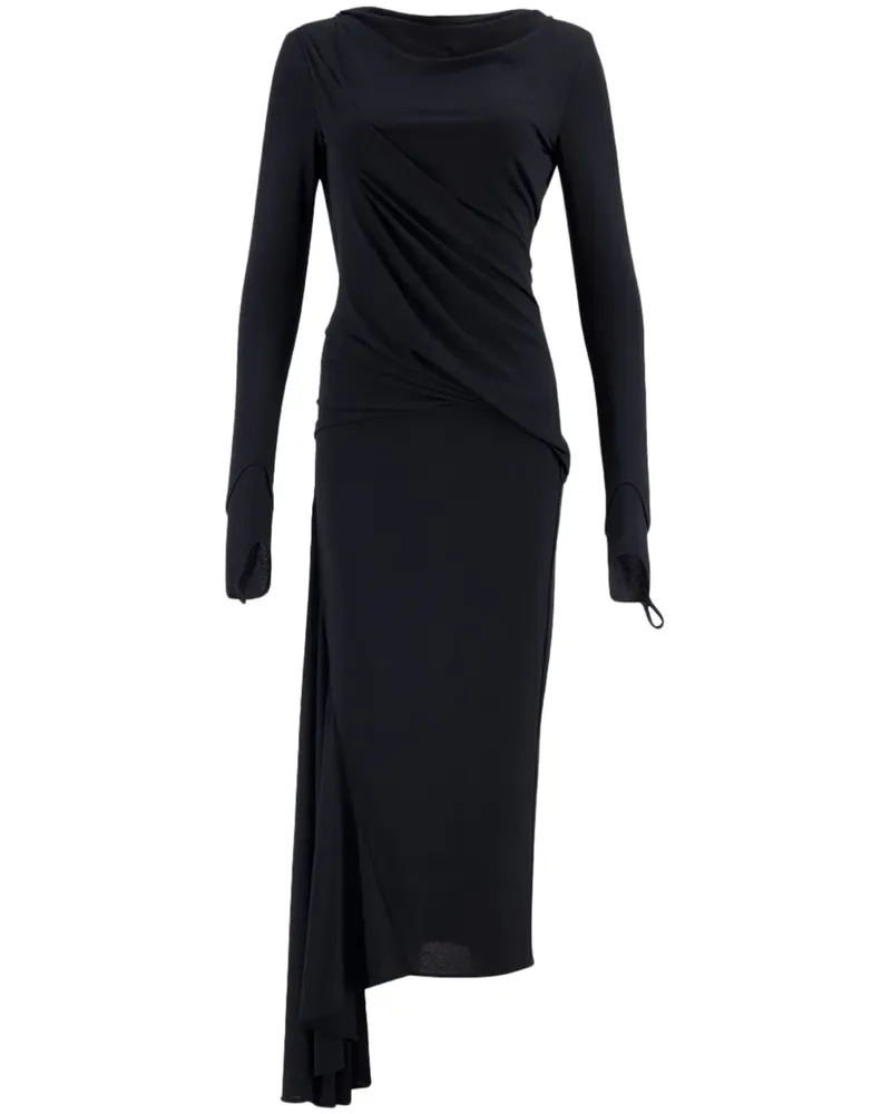 Givenchy Asymmetrisches Midikleid - Schwarz Schwarz