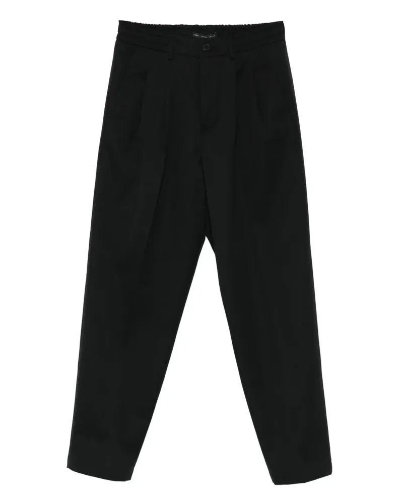 Low Brand Klassische Bundfaltenhose - Schwarz Schwarz