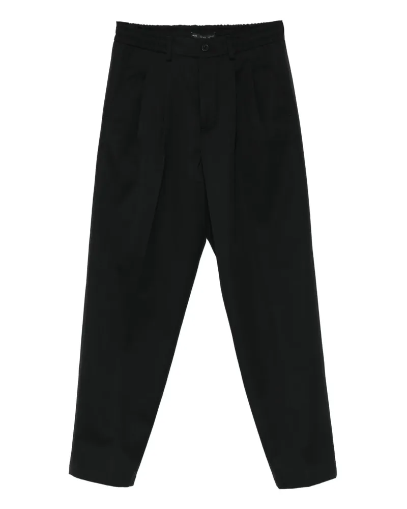 Low Brand Klassische Bundfaltenhose - Schwarz Schwarz