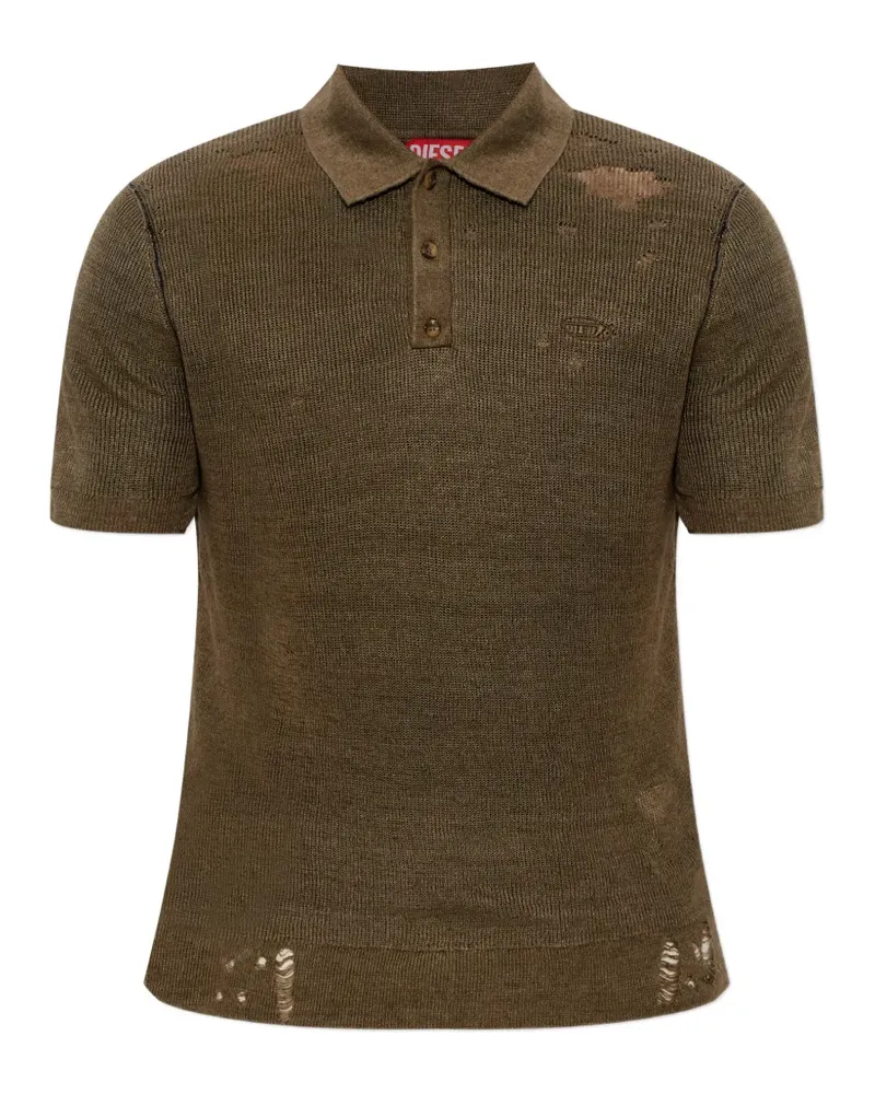 Diesel K-Danny distressed polo shirt - Braun Braun