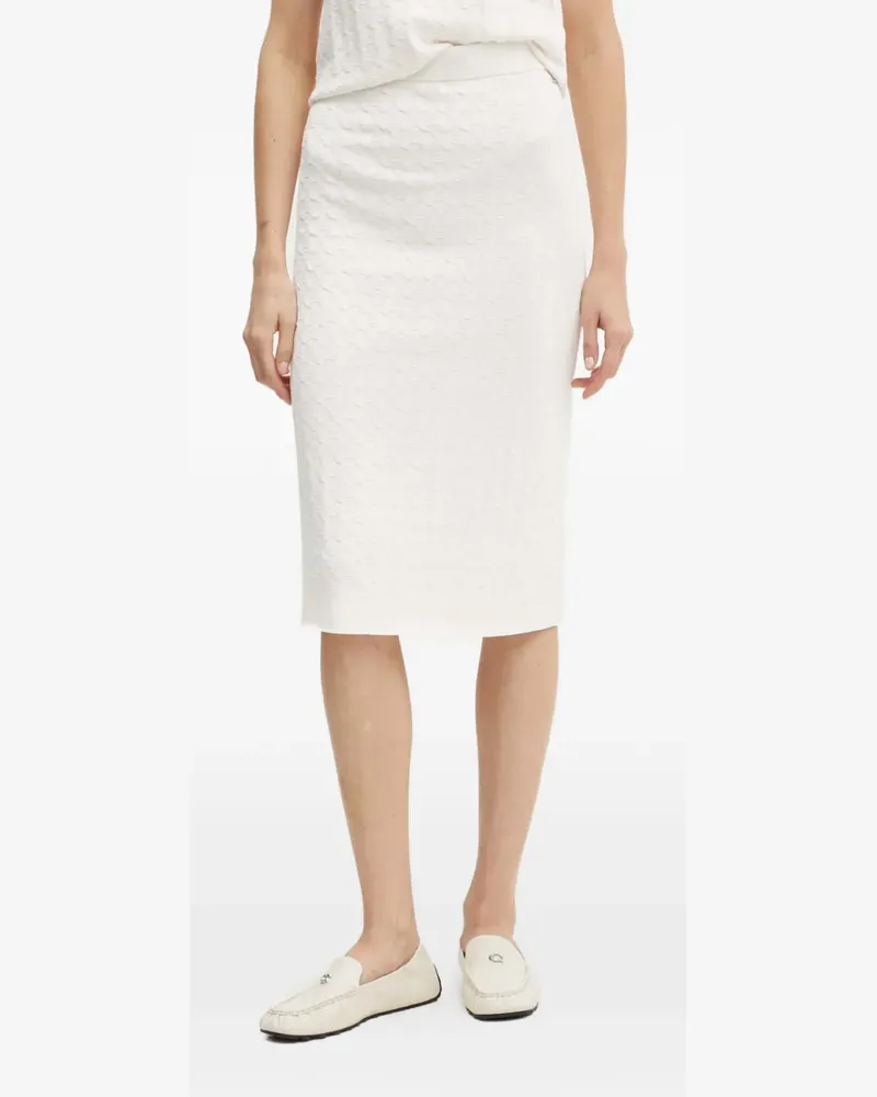 Armani Exchange textured knit midi fitted skirt - Weiß Weiß