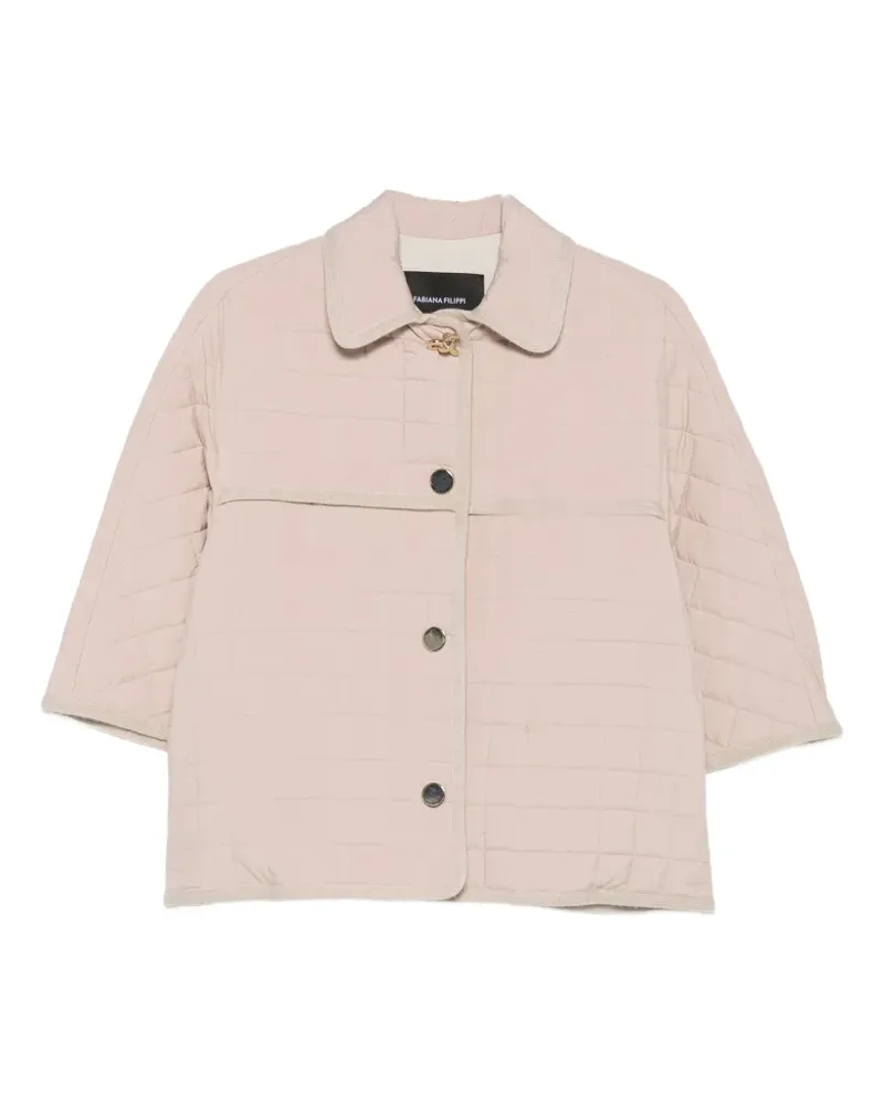 Fabiana Filippi quilted short-sleeve jacket - Nude Nude
