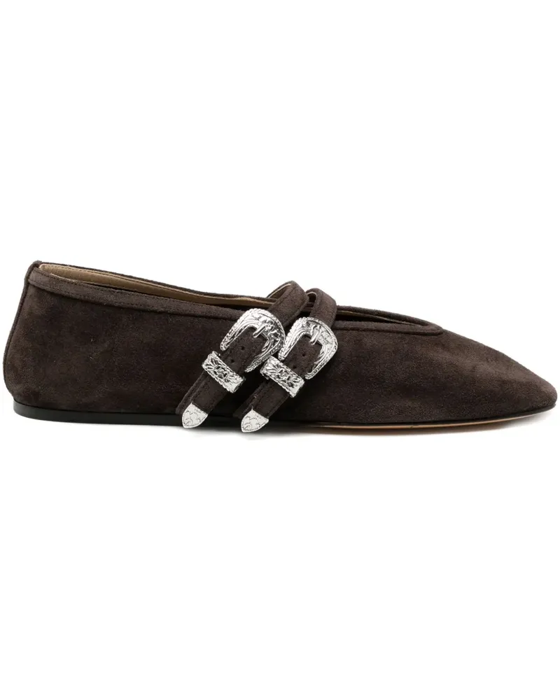 Le Monde Béryl strap buckle ballet flats - PEPE BROWN Pepe