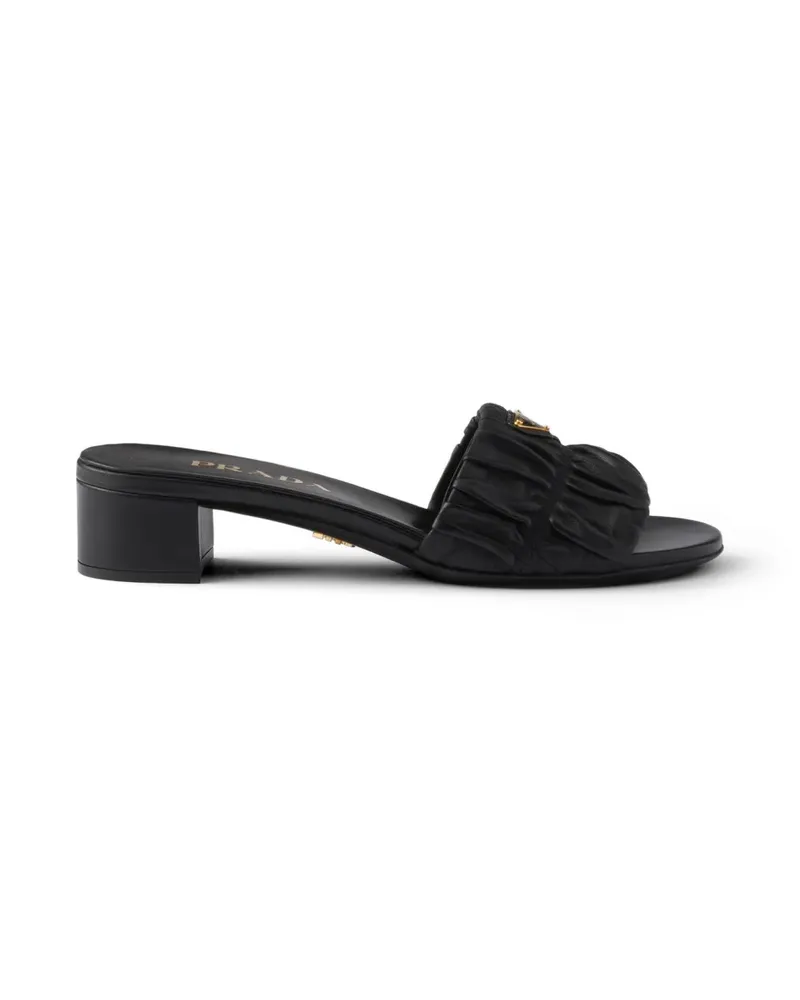 Prada Pantoletten aus Matelasse-Leder - Schwarz Schwarz
