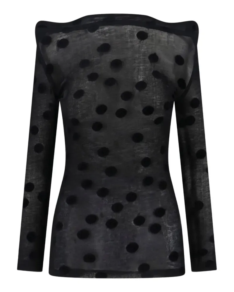 Junya Watanabe polka-dot T-shirt - Schwarz Schwarz