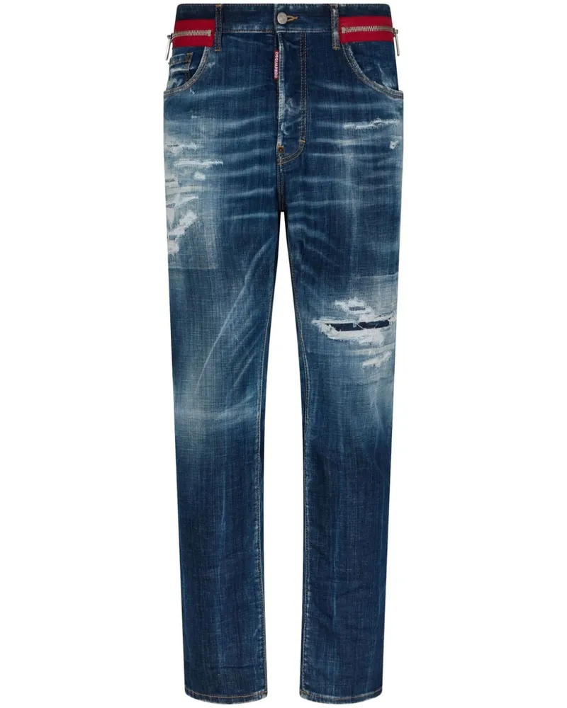 Dsquared2 Slim-Fit-Jeans im Distressed-Look - Blau Blau