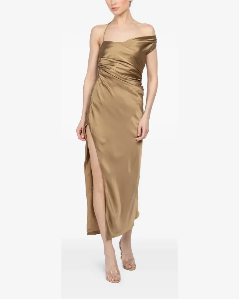 The Sei asymmetric midi dress - Gold Gold