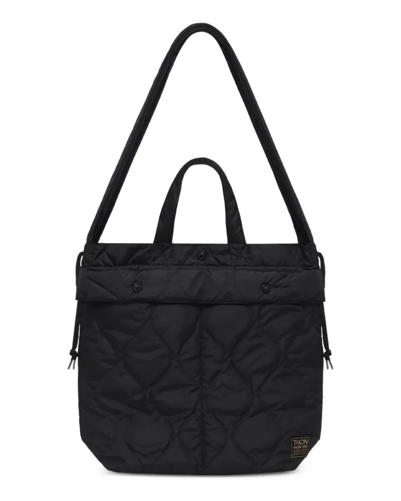 TAION Gesteppte Schultertasche - Schwarz Schwarz