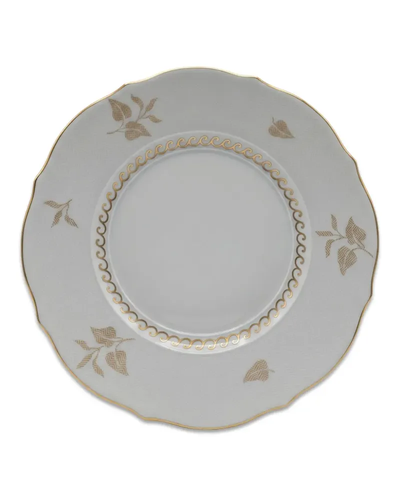 Ginori 1735 Elegance Teller mit Blatt-Print - Weiß Weiß