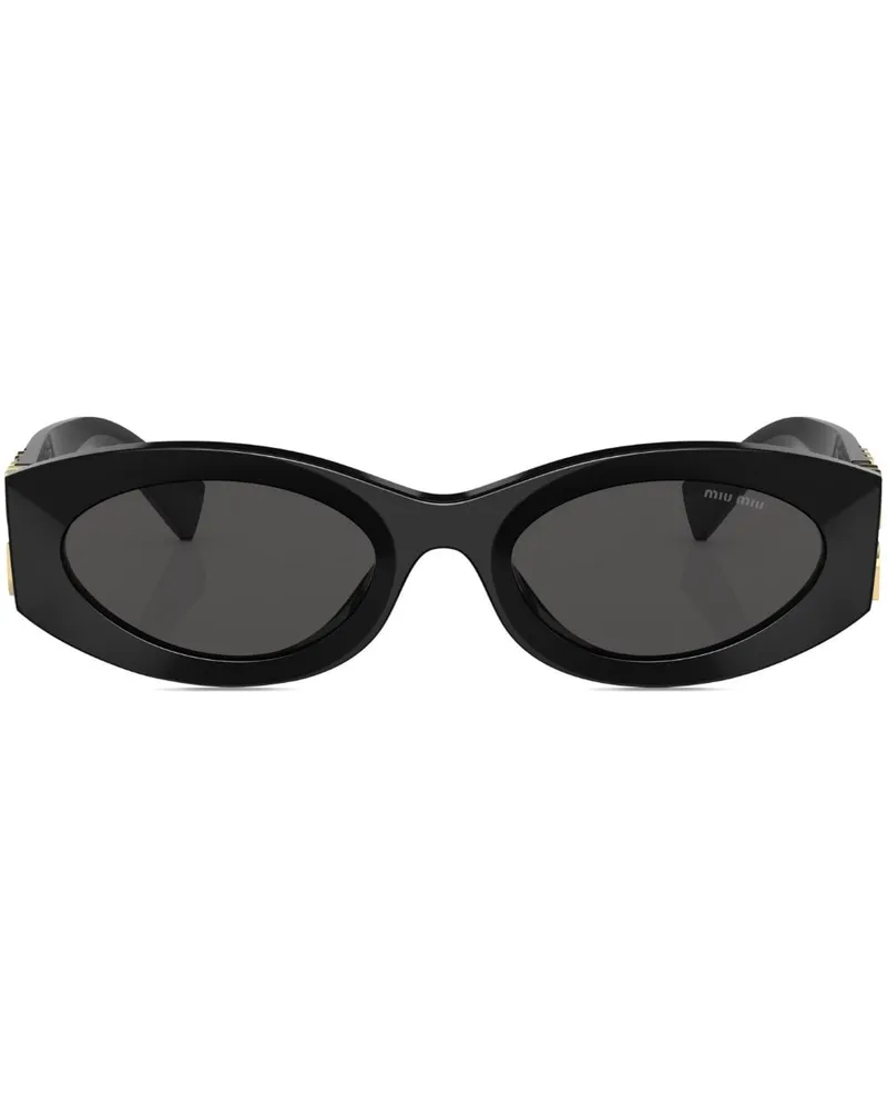 Miu Miu Ovale Glimpse Sonnenbrille - Schwarz Schwarz