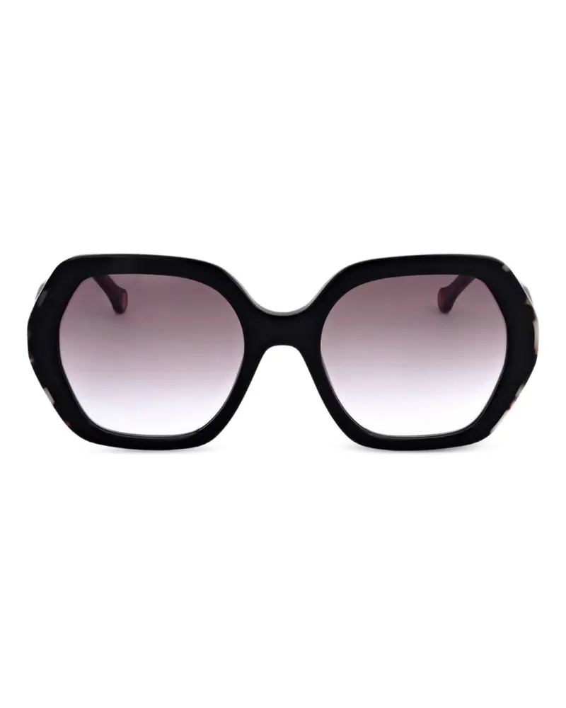 Carolina Herrera New York Sonnenbrille mit geometrischem Gestell - Schwarz Schwarz