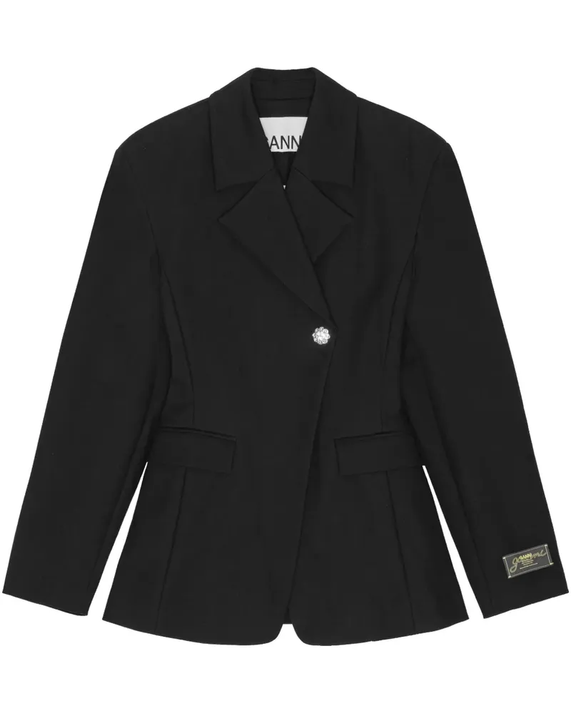 Ganni Blazer mit Applikation - Schwarz Schwarz