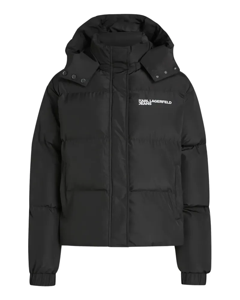 Karl Lagerfeld Gefütterte Jacke mit Logo-Print - Schwarz Schwarz