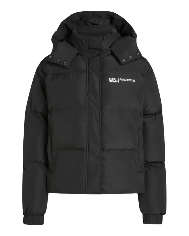 Karl Lagerfeld Gefütterte Jacke mit Logo-Print - Schwarz Schwarz