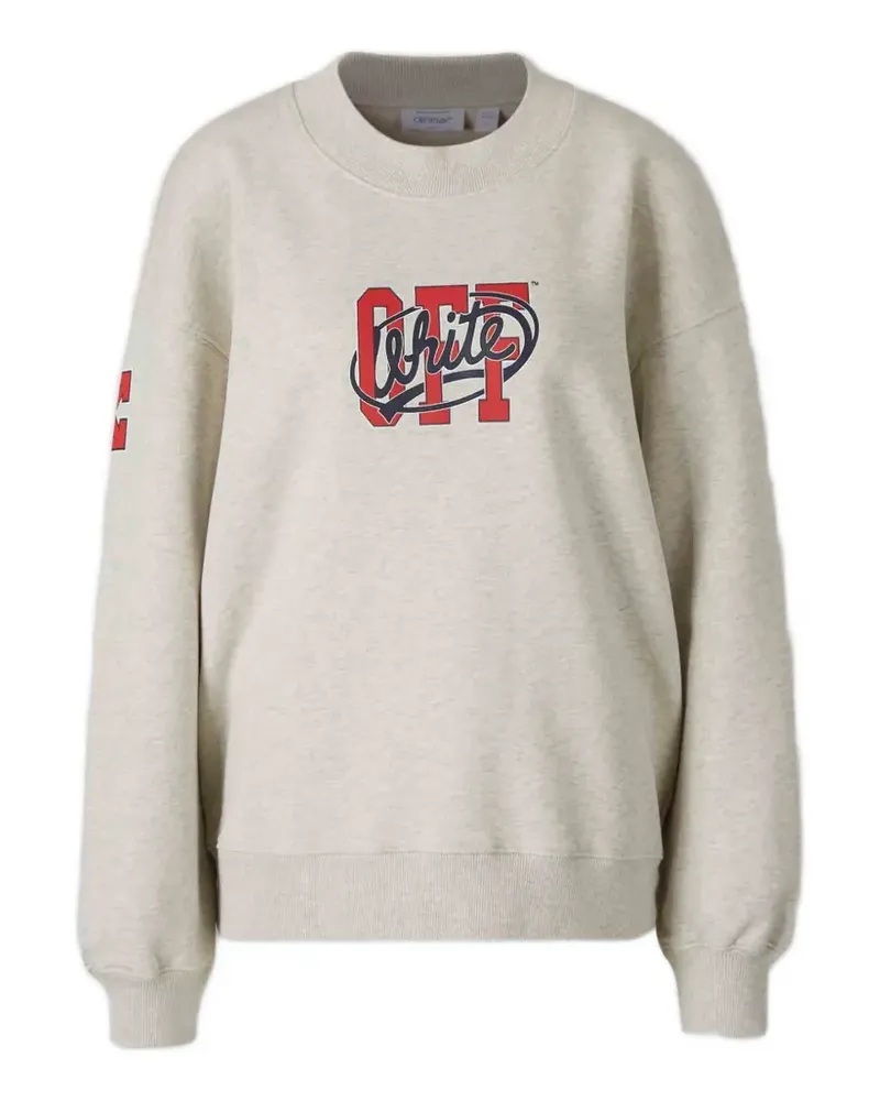 OFF-WHITE logo-print crew-neck sweater - Grau Grau