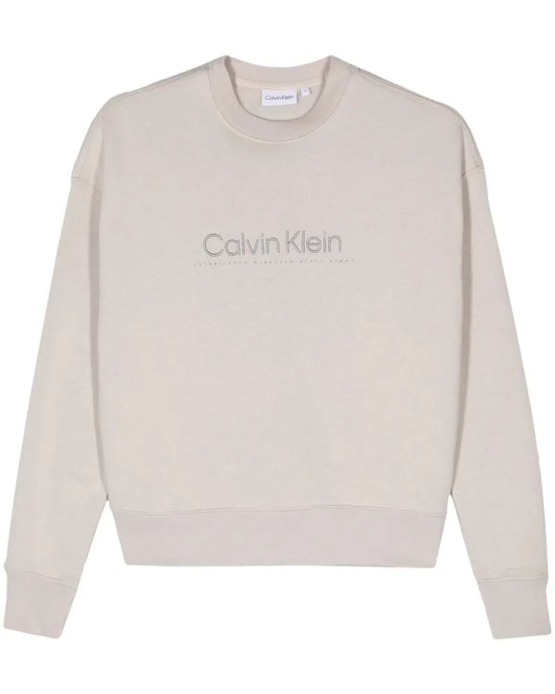 Calvin Klein Sweatshirt mit Logo-Stickerei Grau