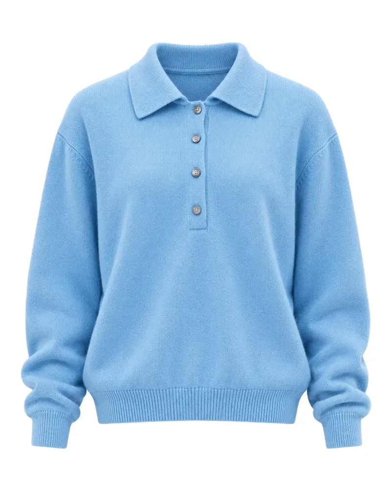 LOW CLASSIC polo-collar long-sleeve sweater - Blau Blau