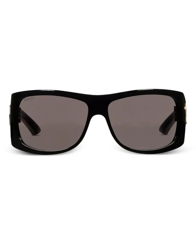 Gucci logo-plaque sunglasses - Schwarz Schwarz