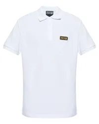 Versace Jeans Pikee-Poloshirt mit Logo-Schild Weiß