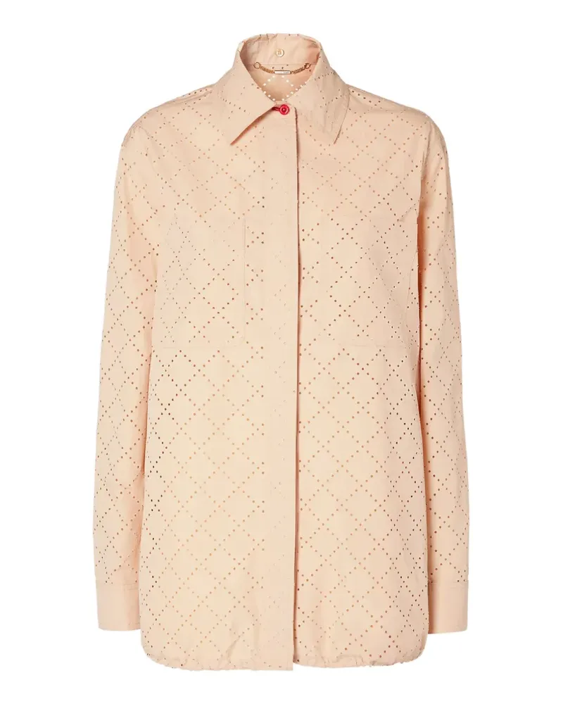 Fendi broderie-anglaise long-sleeve shirt - Nude Nude