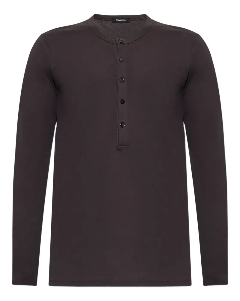 Tom Ford Langärmeliges T-Shirt - Braun Braun