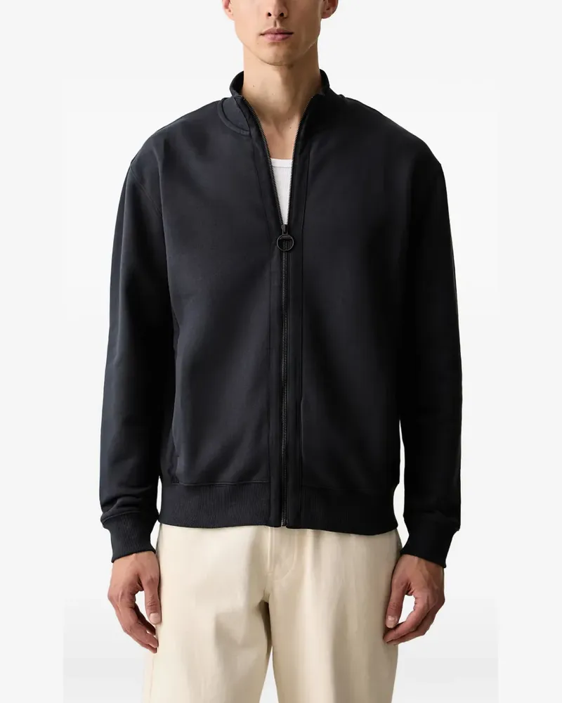 Barbour zip-up ribbed-trim sweater - Schwarz Schwarz