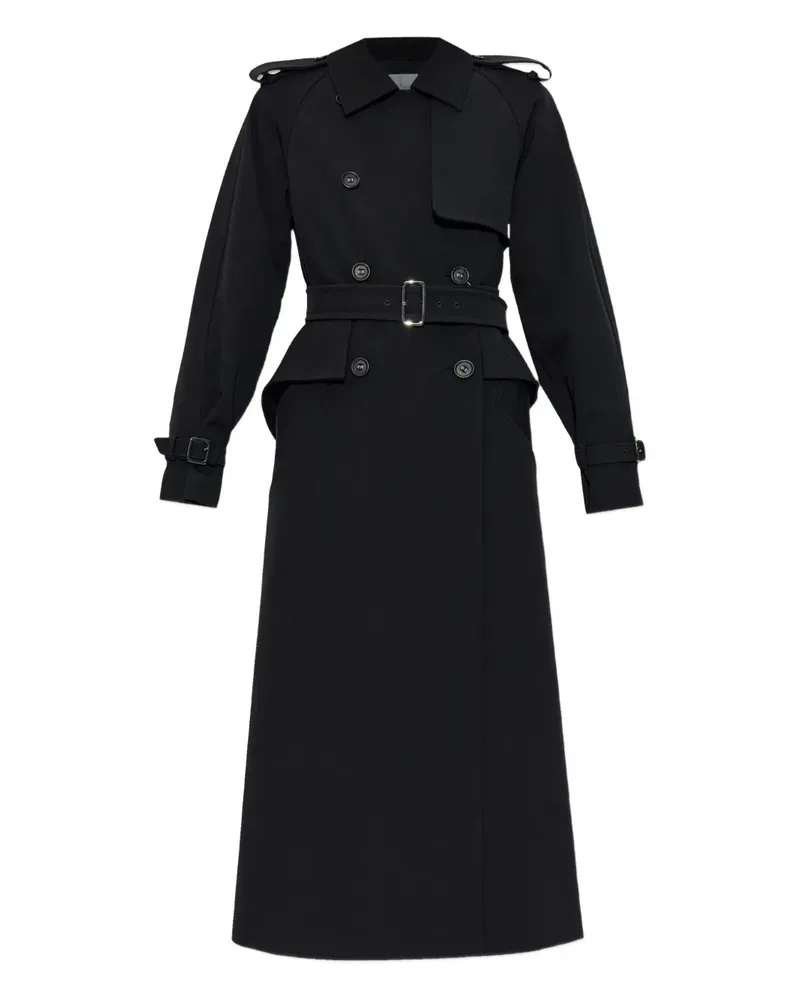 Max Mara Flavio Trenchcoat mit Schößchen - Schwarz Schwarz