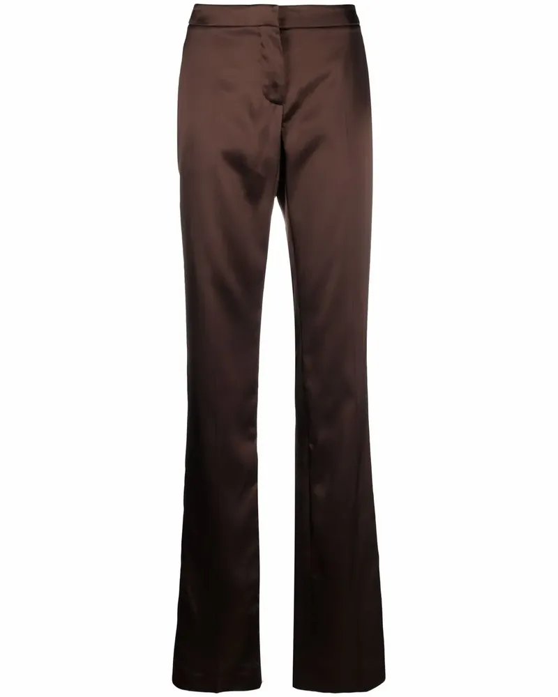 Alexander McQueen Gerade Hose mit Glanzoptik - Braun Braun
