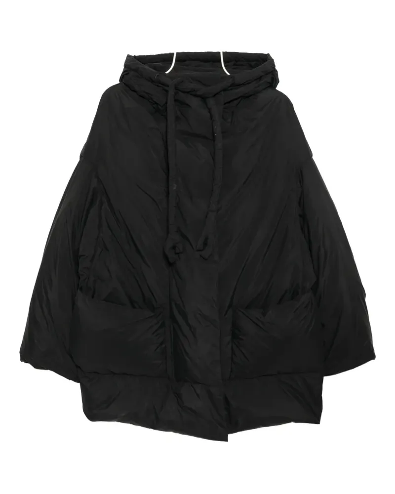 Studiorundholz Mantel mit Kapuze - Schwarz Schwarz